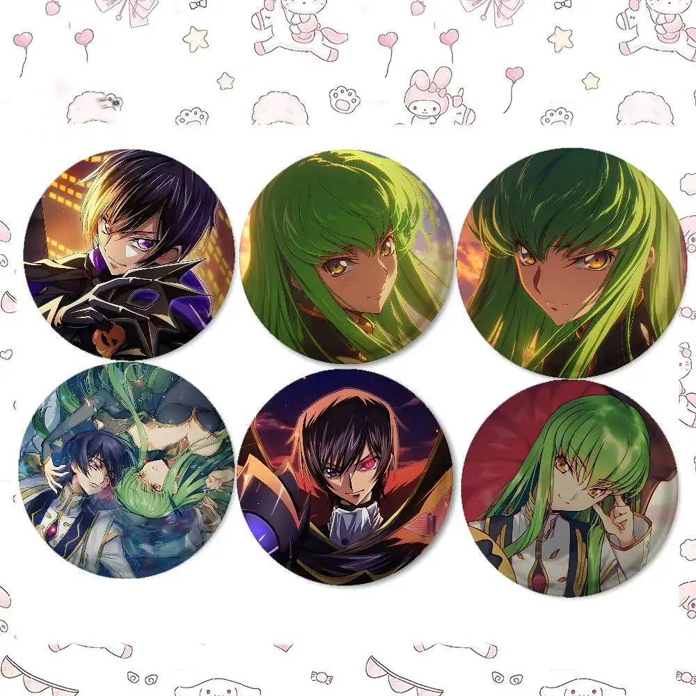 Anime Code G-Geass Badges Peripheral Lapel Pins Tinplate Round Brooch For Shoulder Bag Accessories Souvenir Gifts