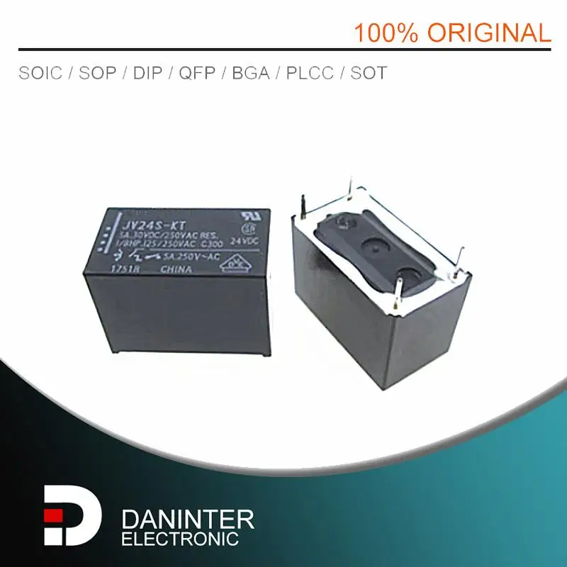 Nouveau JV24S-KT JV-24S-KT JV24S 24V 24VDC 5A 30VDC 250ylique 4 BROsolliciter 10 pcs/lot