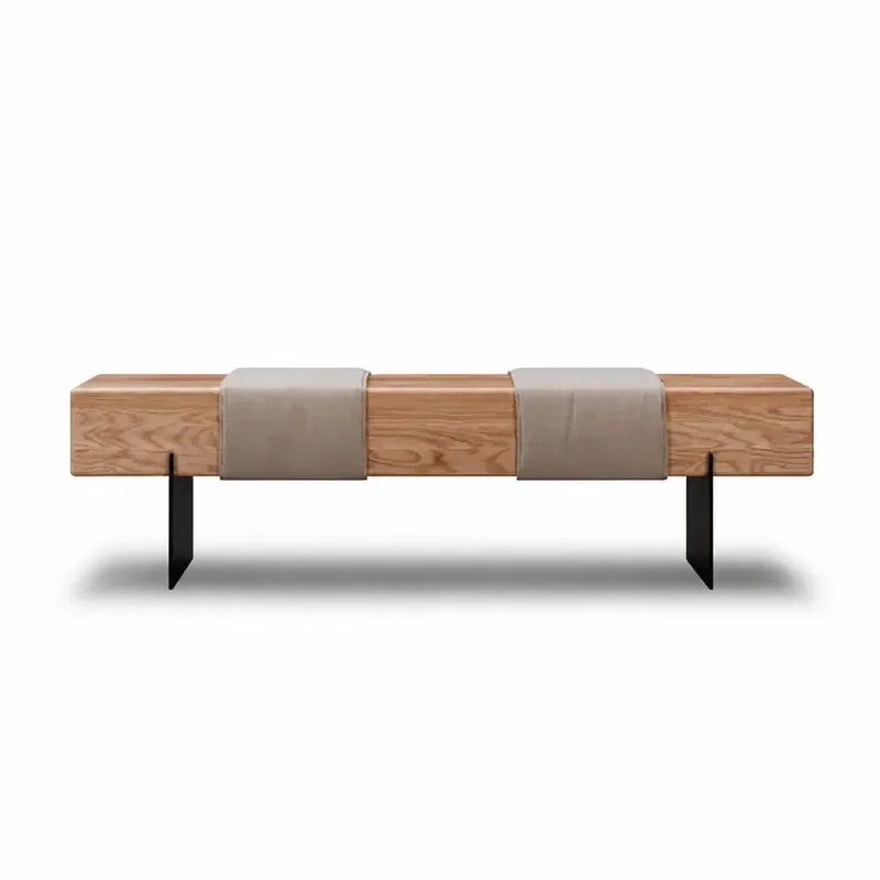 Nordic Solid Wood Long Stool Household Shoe Changing Bench Simple Living Room Bedroom Bedside Seat Creative Tea Table Stool