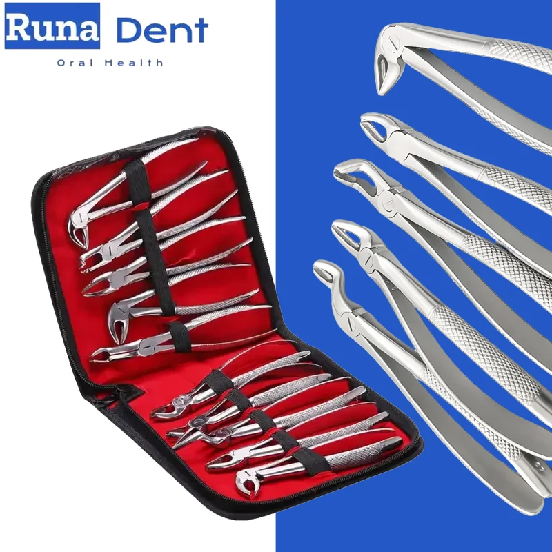 Dental Tooth Extraction Forceps Kit Adult Elevator Pliers Set Oral Surgery Stainless Steel Instrument