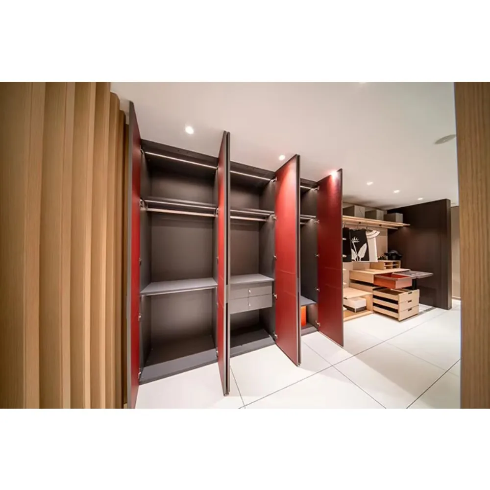 Haute Couture Modern Bedroom Cabinetry Master-Crafted Leather-Clad Wardrobes with Particleboard Doors for Discerning Sanctuaries