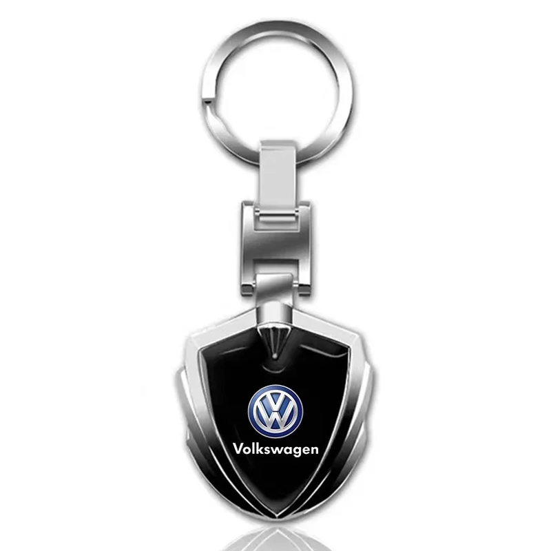 Car Stying Badge 3D Metal Key Rings Shield Shaped Keychain For Volkswagen Golf 4 R32 MK4 Polo Scirocco Polo Passat Touran Jetta