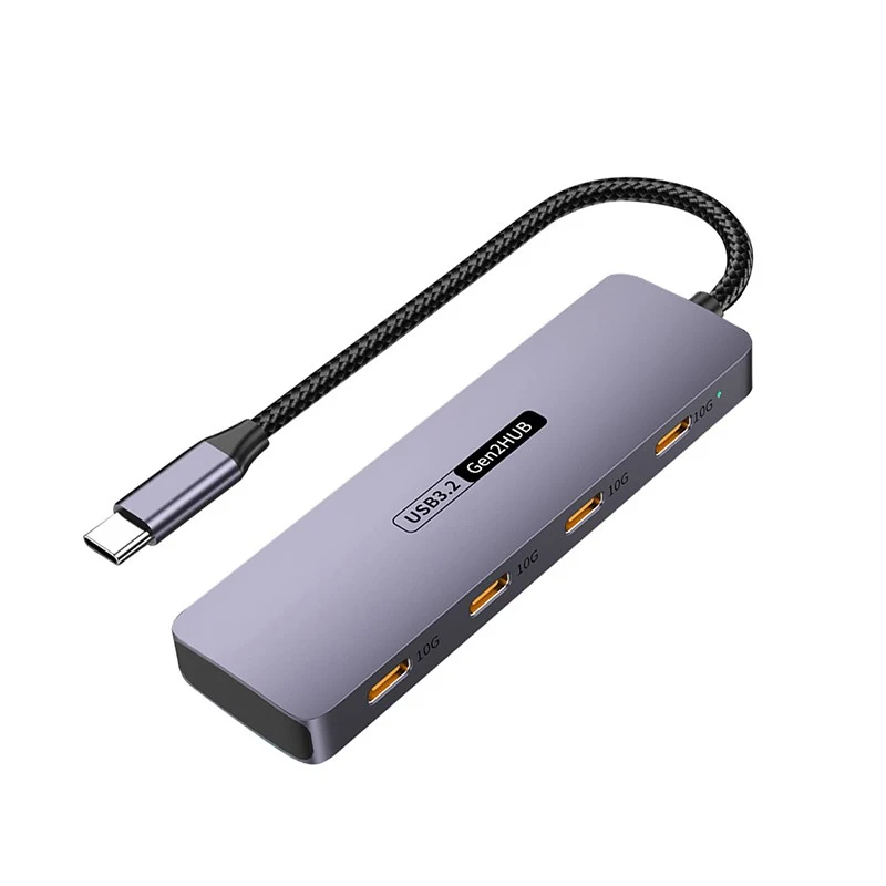 YY+for Type-C 10Gbps 4-Port Splitter Converter USB 3.2 Hub Docking Station mobile phone