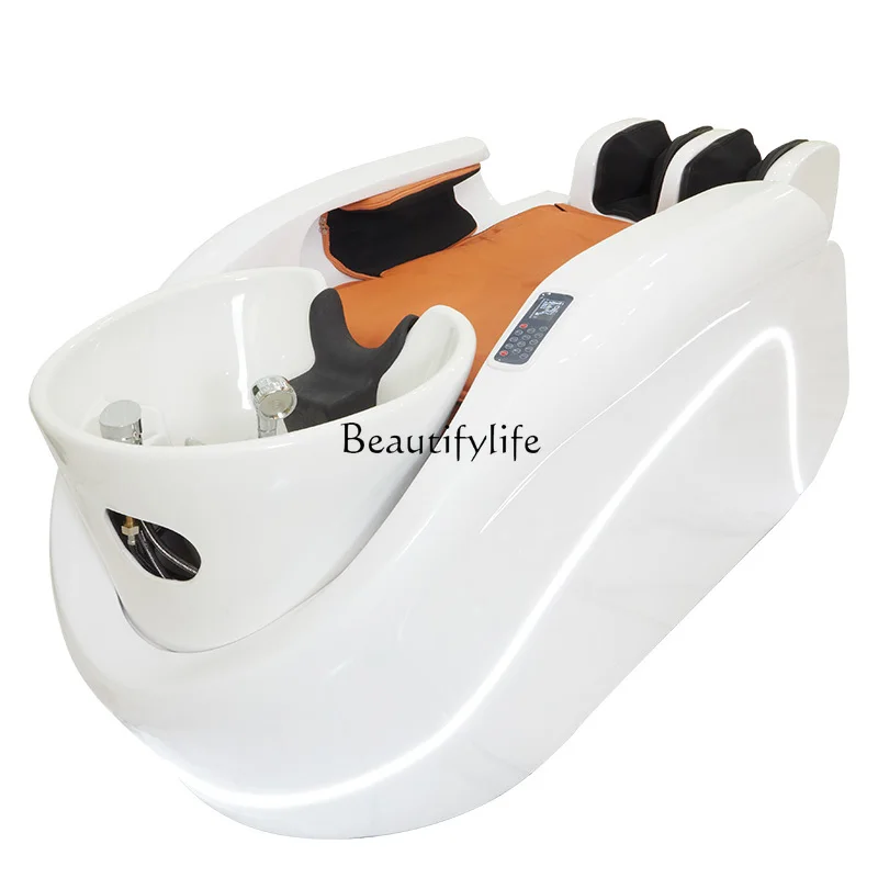 

Barber Shop Ceramic Basin Shampoo Chair Fumigation Water Circulation Massage Shampoo Bed Shampoo Chair