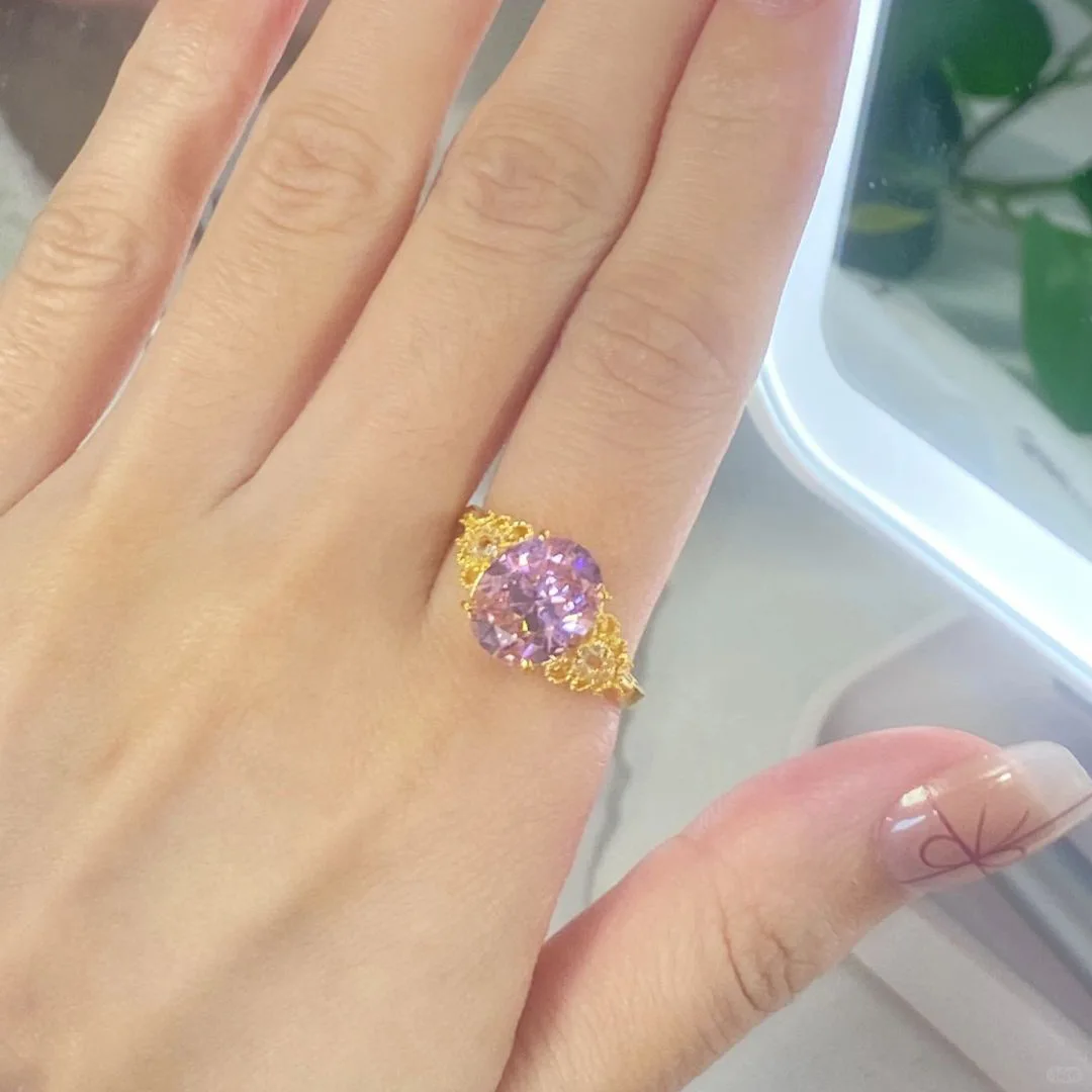 Classic light luxury hollow out lace gemstone rings for women elegant and high-end ring opening adjusted wedding jewelry gifts
