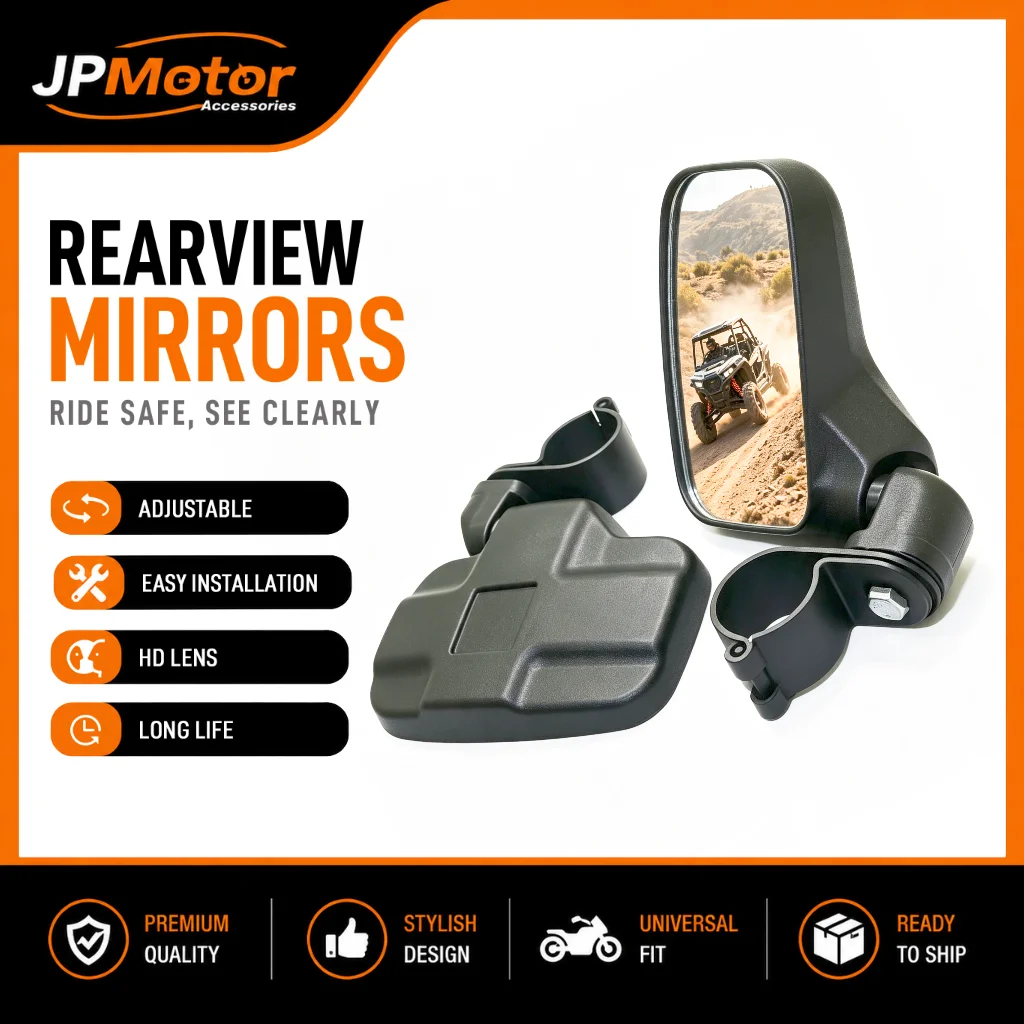 Universal UTV Side Rearview Mirrors 2PCS, HD Wide-Angle 1.75