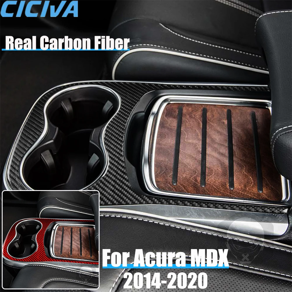 

Автомобильные аксессуары из настоящего углеродного волокна, держатель для чашки, накладка на панель, мягкая наклейка для Acura MDX 2014 2015 2016 2017 2018 2019 2020