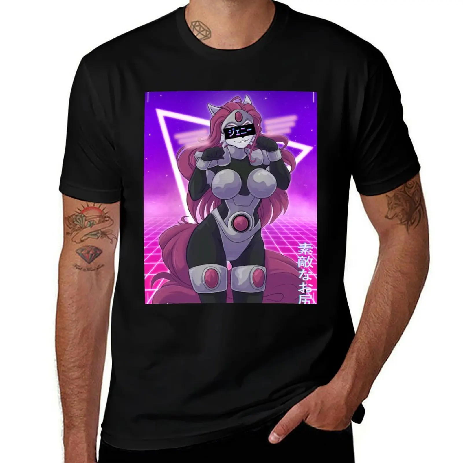 

Vaporwave Space Cat T-Shirt boys animal print vintage anime shirt man clothes men t shirts high quality