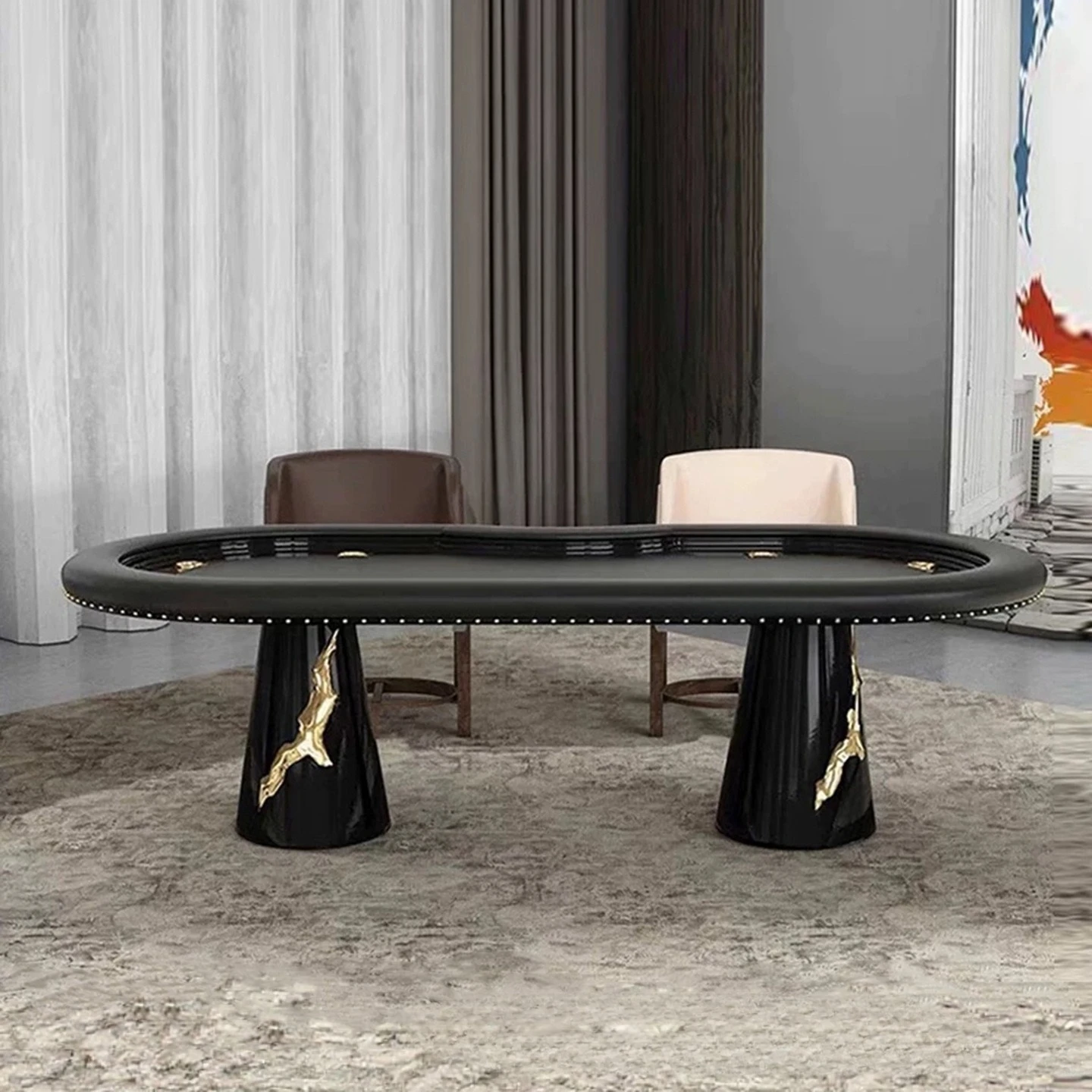 Light luxury mansion home leisure chess and card table designer clubhouse club entertainment table