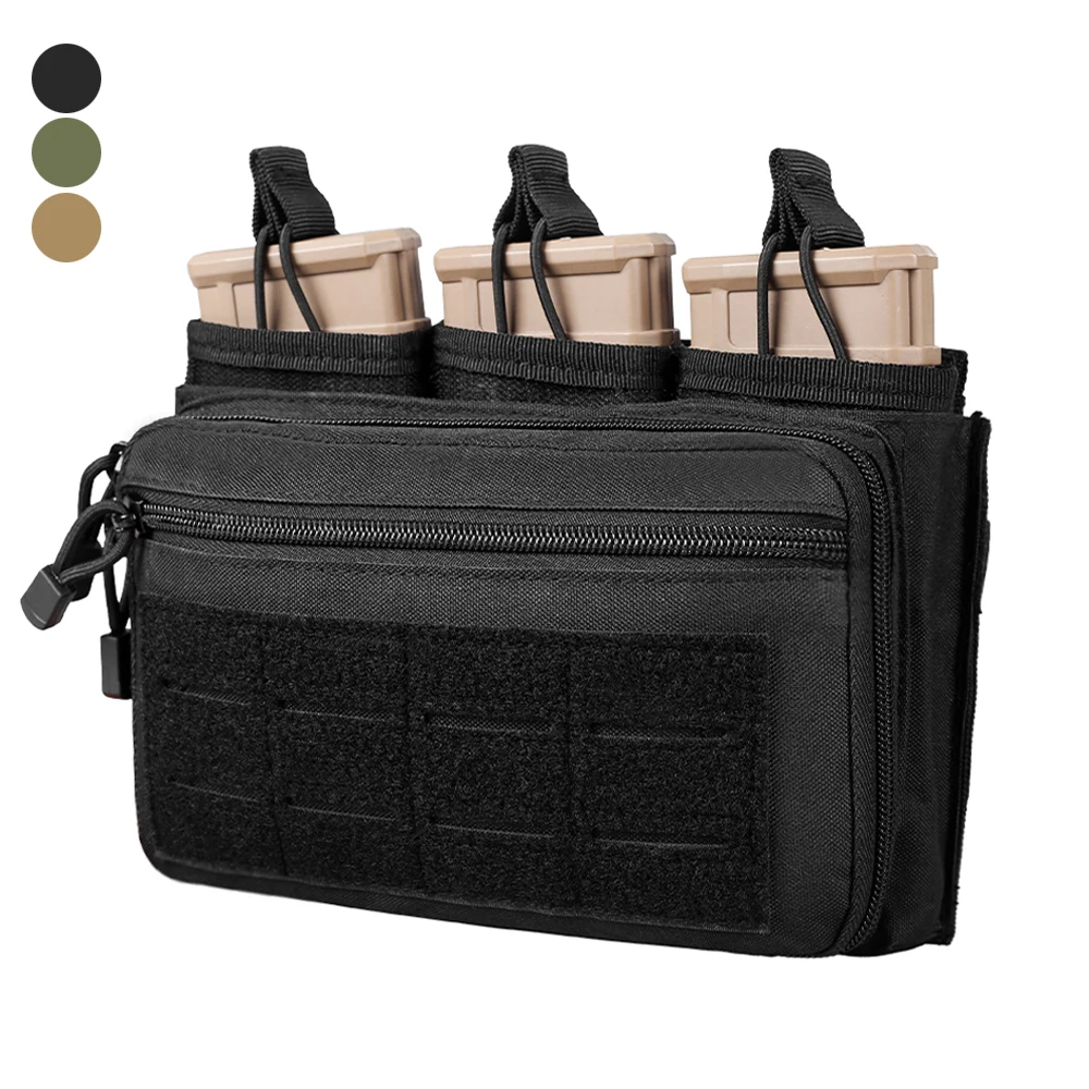 Molle Triple Magazine Pouch 5.56mm 7.62mm Mag Admin Pouch Rifle Magazine Bag Cartridge Holder Triple Open Top Hunting Mag Pouch