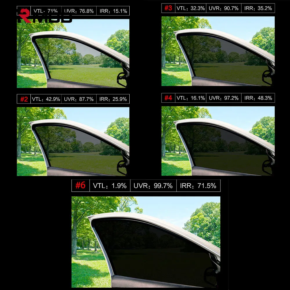 Car Window Films 1.9-71% Sun Shade Sticker Windows Glass Tint 50cmx300cm for Auto Solar Foils UV Protector Foils Window Tint Fil