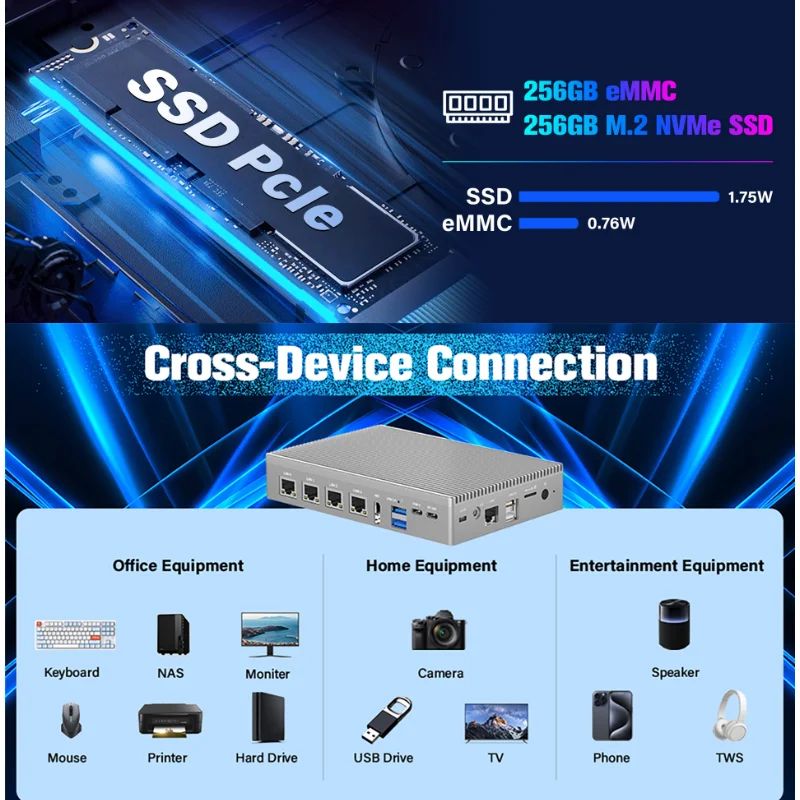 F9C pro 12a geração Intel Alder Lake-N100 3,4 GHz Quad Core CPU Windows 11 16G LPDDR4 256G SSD WIFI5.2 7 polegadas 4 portas Ethernet IPC