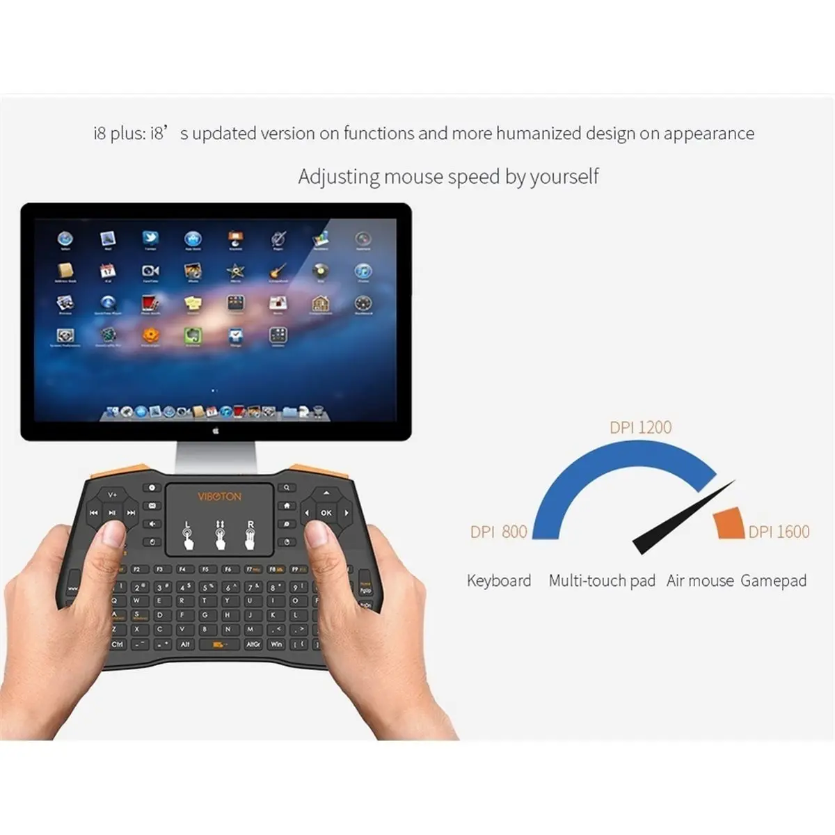 No Backlit 2.4GHz Mini Wireless Keyboard with Touchpad English Air Mouse Remote Control for Android TV Box PC