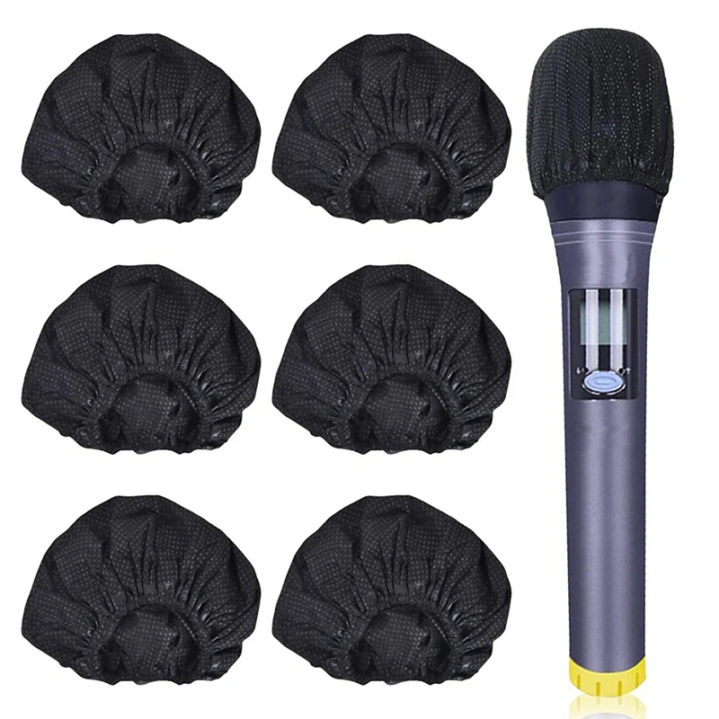 120PCS Disposable Microphone Cover Non-Woven Microphone Cover Dust Cover Microphone Cover-Black