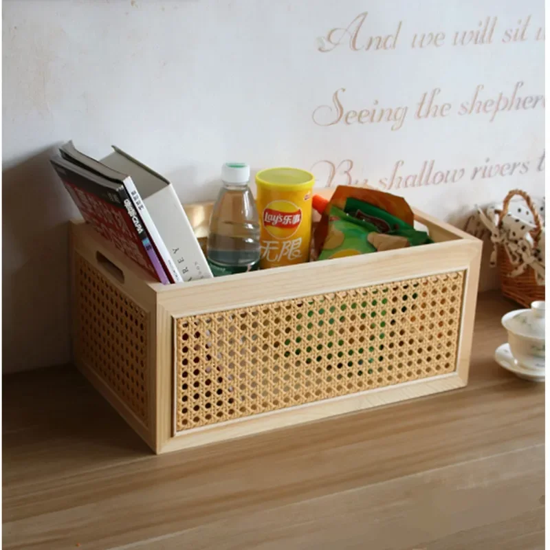 Imitation Rattan Organizer Boxes Desktop Clutter Storage Baskets Multifunctional Storage Items Exquisite Durable Home Supplies