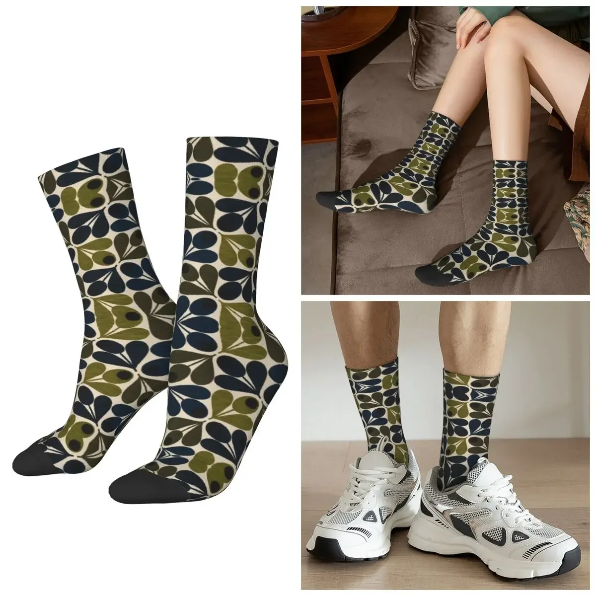 

Носки All Seasons Abstract Acorn - Orla Kiely Design, спортивные носки средней длины в стиле Харадзюку, забавные носки для мужчин и женщин, подарки на каждый день