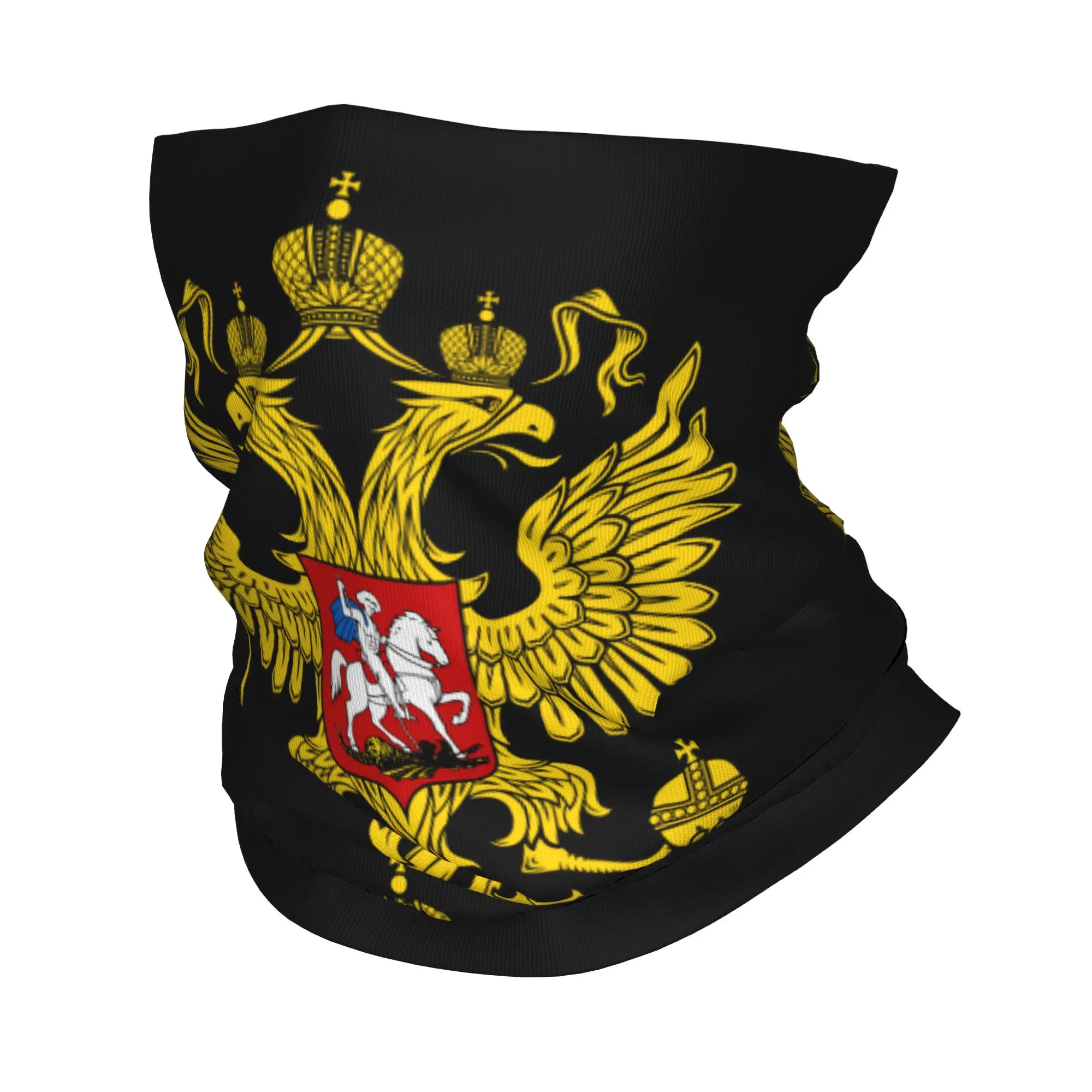 

Coat of Arms of The Russian Federation Winter Headband Neck Warmer Women Men Ski Hunting Tube Scarf Russia Face Bandana Gaiter