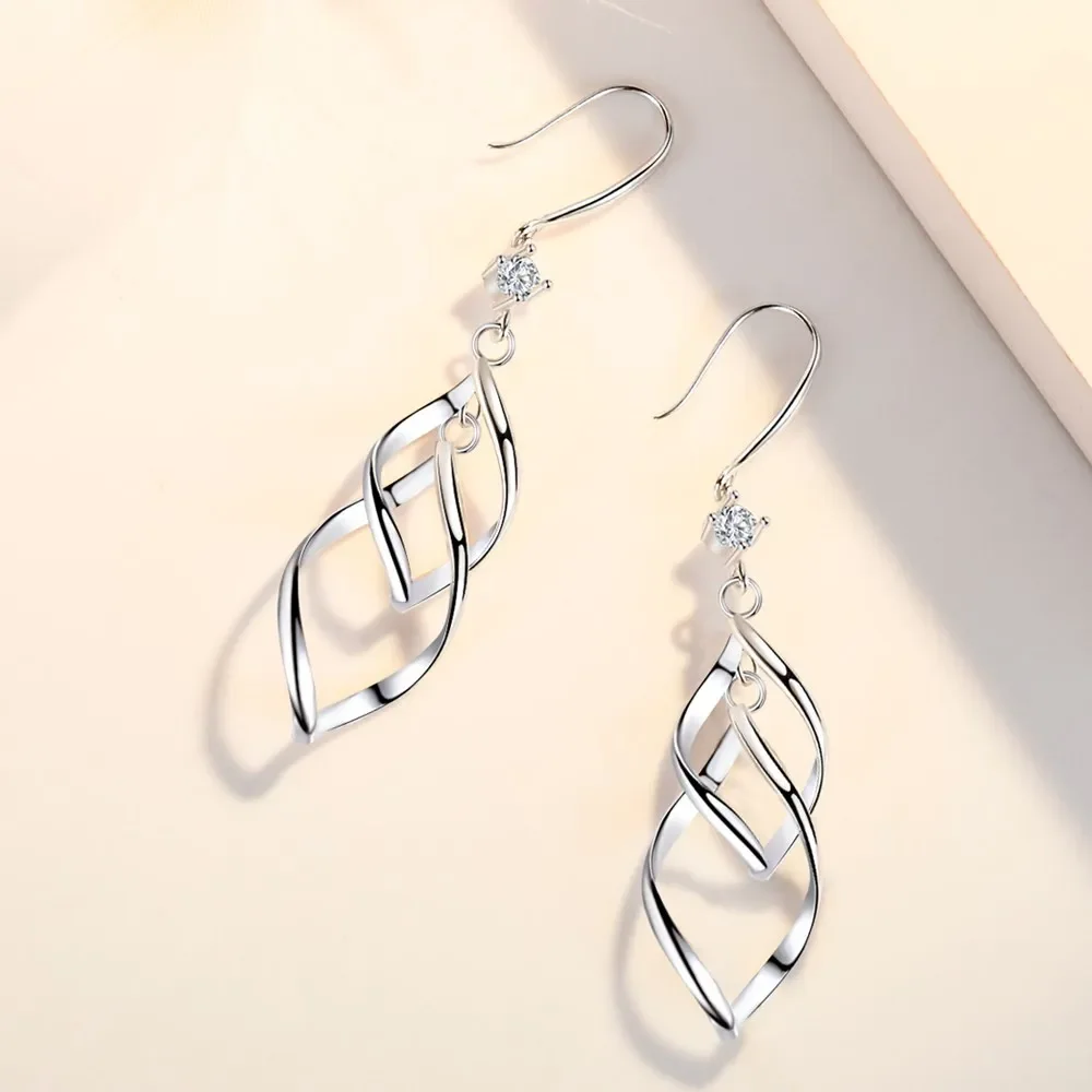 Pendientes de plata de ley 925 para mujer, joyería de moda de alta calidad, cristal de circón hueco, borla larga exagerada, gancho