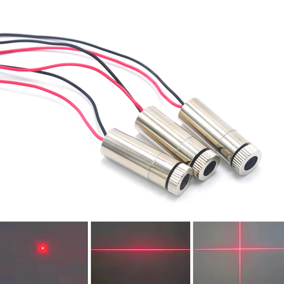 3pcs 650nm Red 10/30/50/100mW Dot/Line/Cross Focusable Laser Diode Module DC3-5V