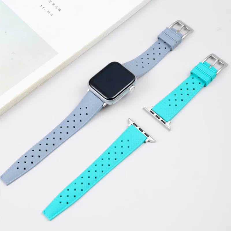 Premium Fluororubber Watch strap for Apple Watch - High Quality FKM Rubber Tropic Watch band