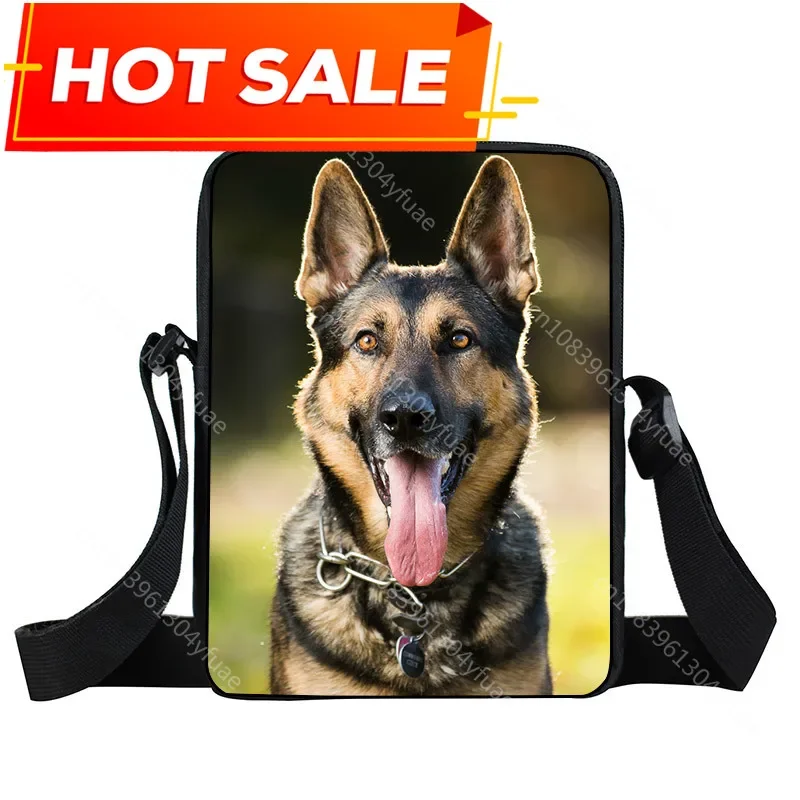 German Shepherd Messenger Bag Cute Dog Crossbody Bags Women Handbag Small Leisure Shoulder Bag Canvas Tote Girls Satchel Bookbag