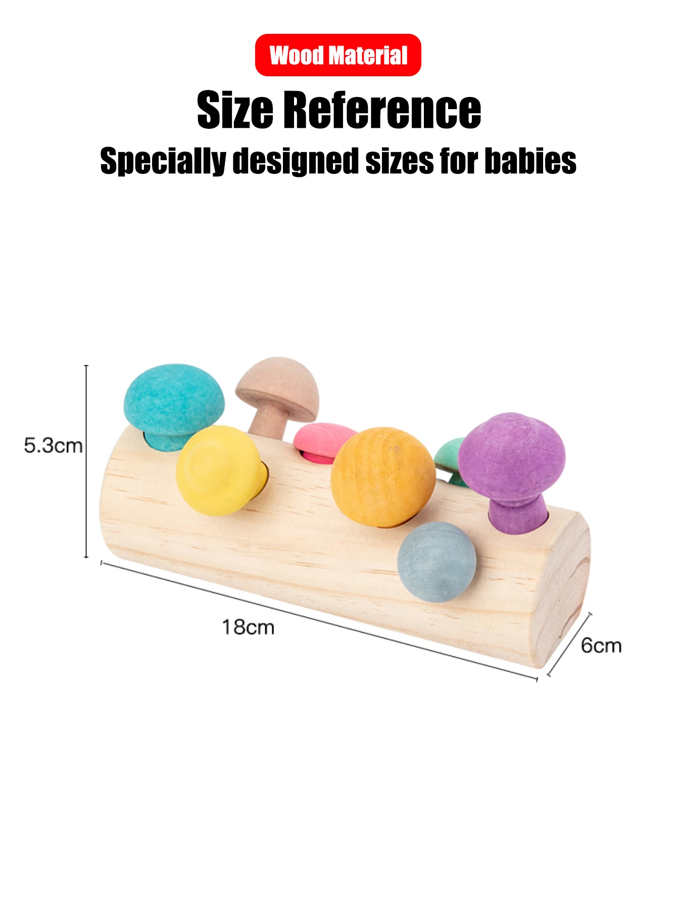 9 pezzi di giocattoli per la prima educazione dei bambini con abbinamento di colori e forme, esercizi per la raccolta dei funghi, coordinazione occhio e mano