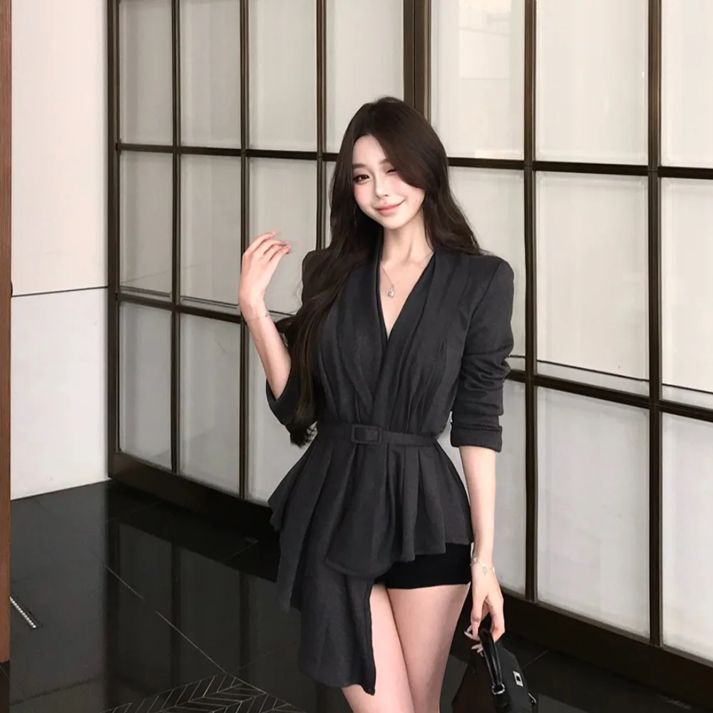 

Autumn Winter Design Sensation Slim Fit Irregular Design Woolen Coat French Waistcoat Women's Faion Outerwear Coat