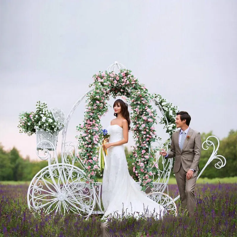Wrought iron large pumpkin car princess car outdoor wedding photography beautiful Chen ornament