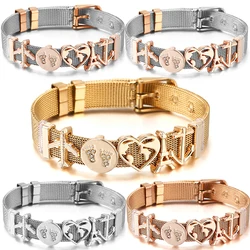 Hot Sale 10mm Aircraft Tower Beads Charm Bracelets DIY Stainless Steel Mesh Keeper Bracelets Mujer For Women Men Jewelry Gift