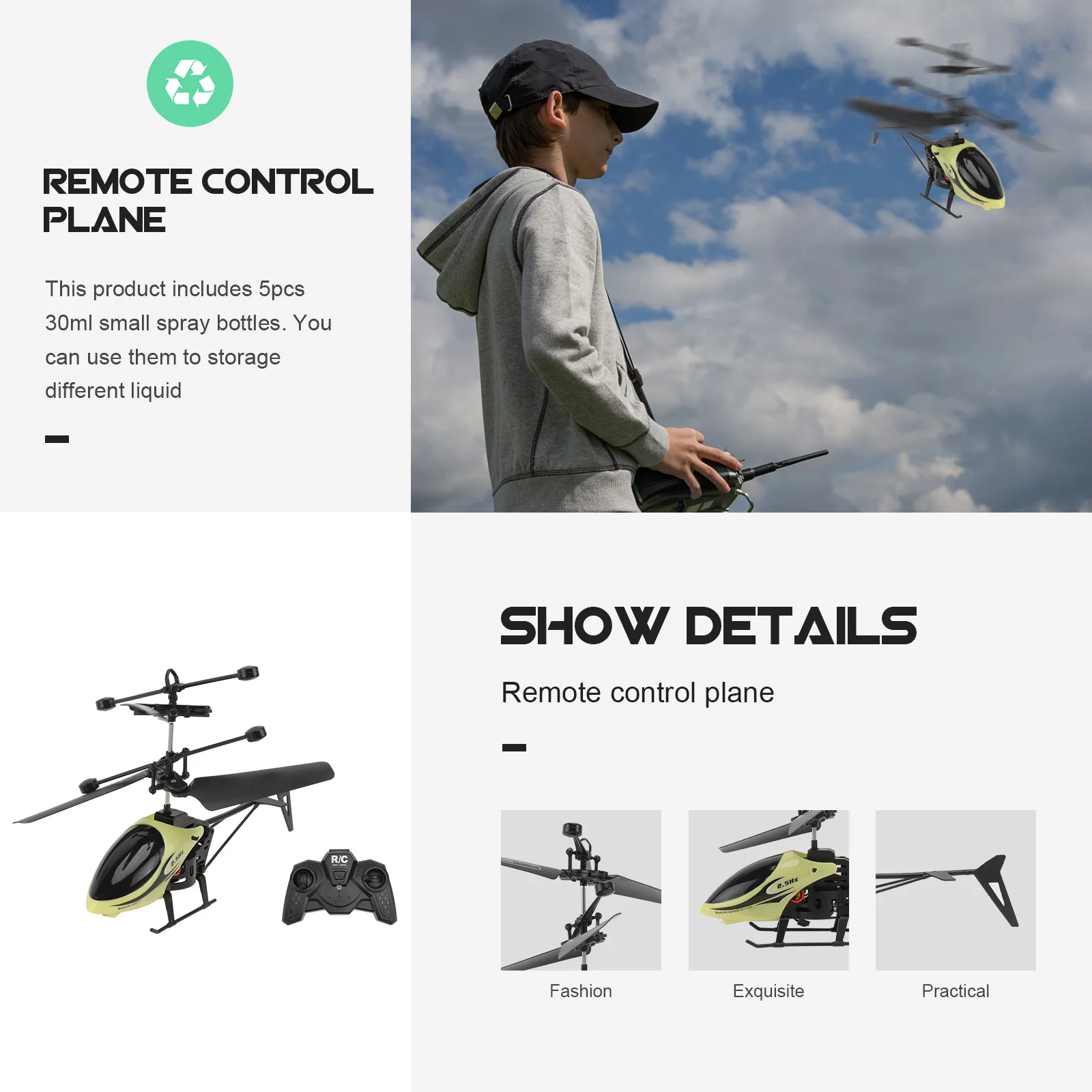 Mini helicóptero Rc 901 Radio avión amarillo ligero resistente regalo nocturno Rc Quadcopter Mini helicóptero