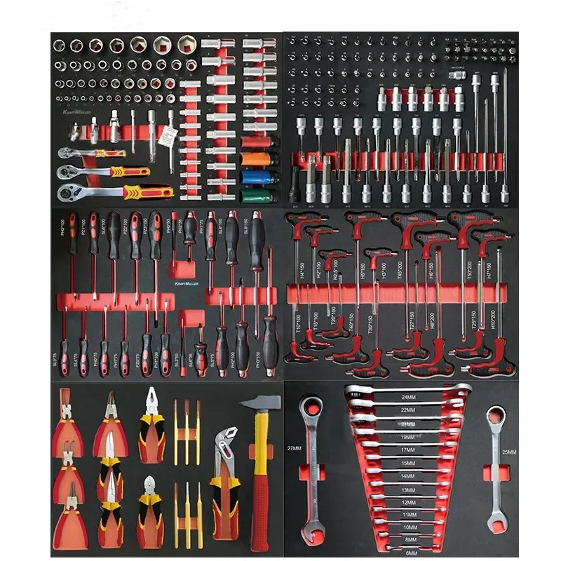 

Professional Hand Tools Sets Lining Multi-Function Kit Auto Repair Car Customization Fit Workshop Cabinet Trolley