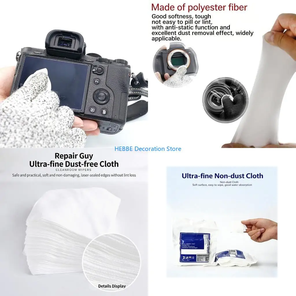 B0KC 100x Electrostatic Discharge Safe Nonwoven Fabric Cloths Accuracy Instrument Wipes For Accuracy Instrument Care