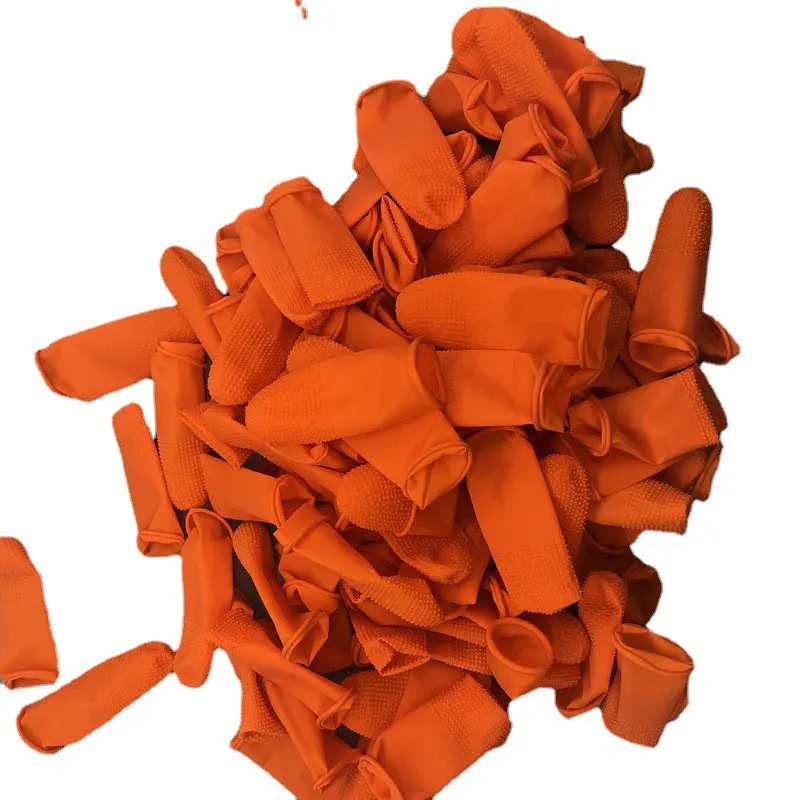 1000Pcs Finger Cots Orange Natural Rubber Latex Non-slip Finger Cover Fingertip Protector Industry Gloves Nail Art Tool