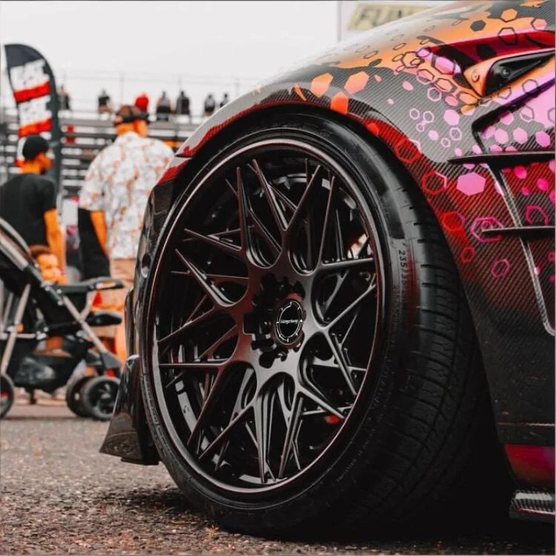 【2026】Alloy Wheels OEM High Performance 4 5 6 Holes 19 20 22 24 26 Inch Carbon Fiber Concave 2-piece Wheels For Tesla Model 3