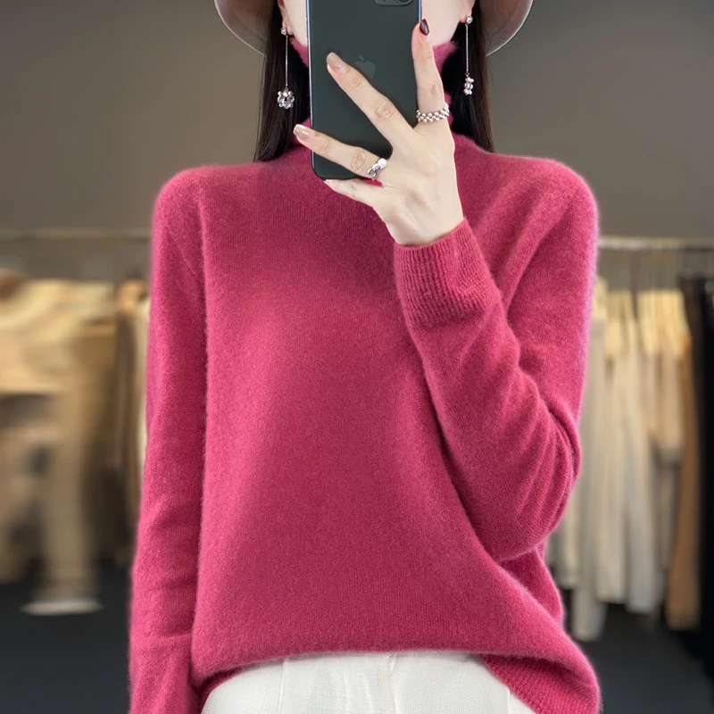 

Autumn/Winter new cashmere sweater for women 100% Merino wool fashion turtleneck warm lightweight pullover top