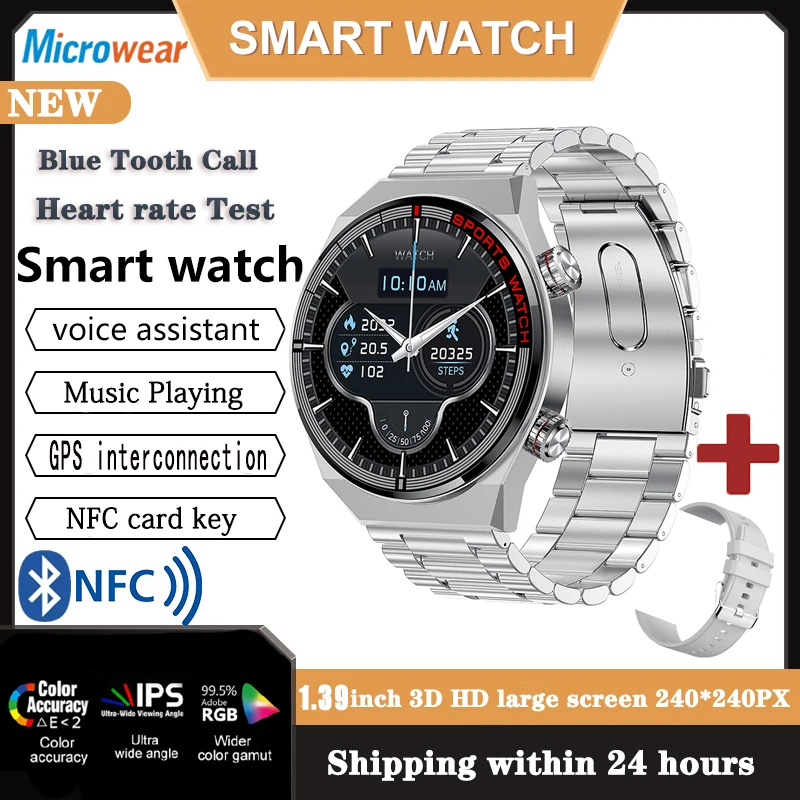 

ECG+PPG Blue Tooth Call Smart Watch Men 100+ Sports Mode Waterproof NFC Smartwatch GPS Interconnection IPS Gift For IOS Android