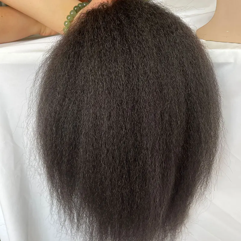 Rambut manusia panjang 12 "keriting lurus pengganti untuk Pria saham Toupee Mono renda dan PU sekitar dengan Swiss renda depan pria Wigs10" x8"