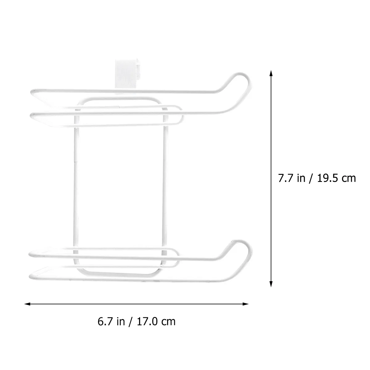2 Roll Adjustable Toilet Paper Rack Vertical Tissue Holder for Kitchen Bathroom Cabinet Door Hanging Paper Towel Organizer White