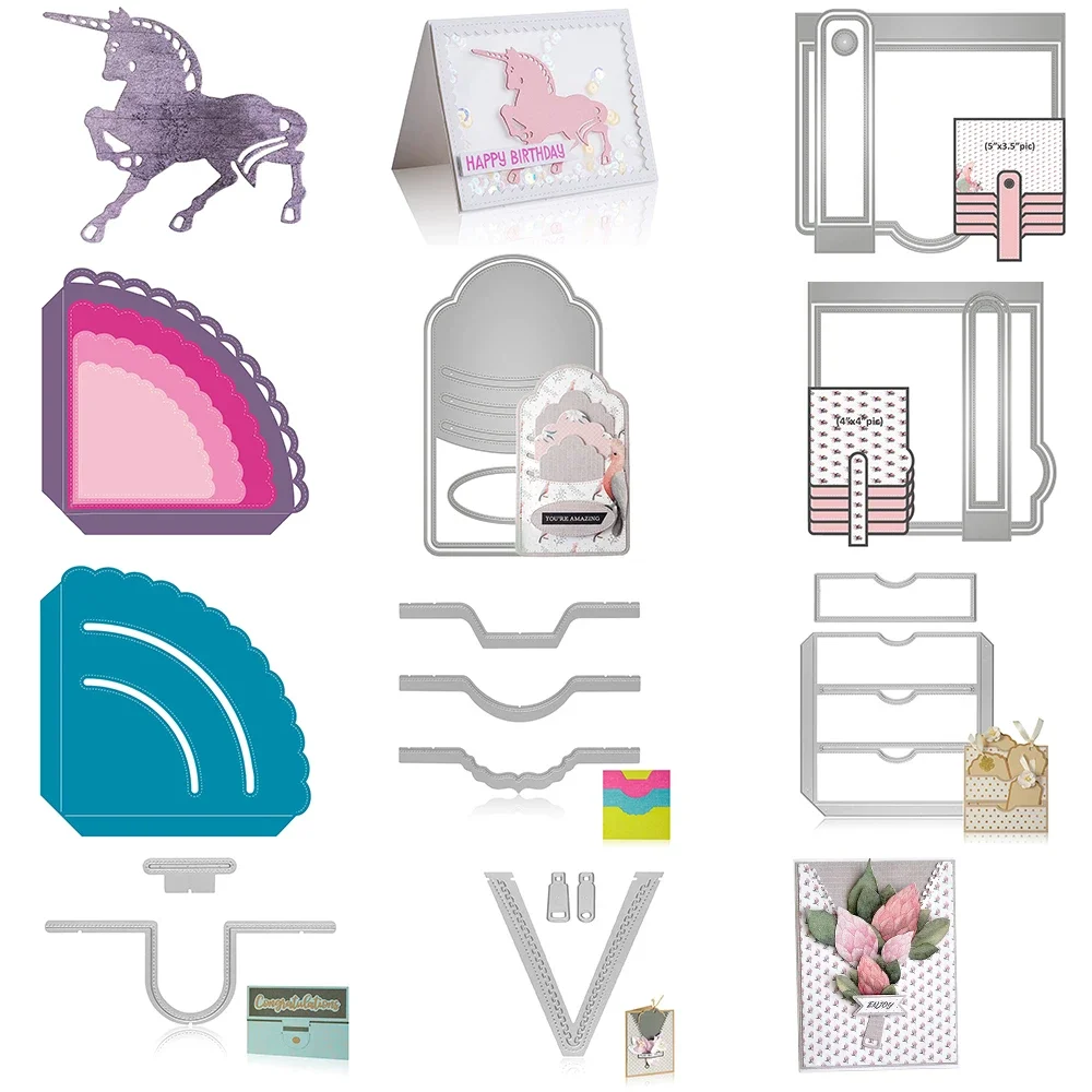 غرامة الحصان البتلة جيب العلامة مع الزاوية قطع يموت سستة يموت قطع مجموعة DIY بها بنفسك سكرابوكينغ ورقة كرافت بطاقات صنع جديد 2023 #1