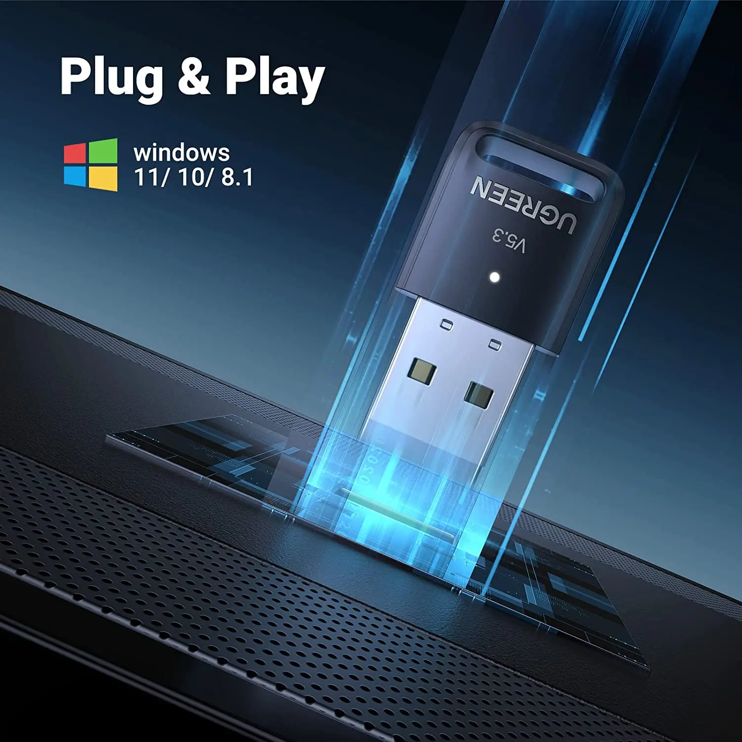 UGREEN Adaptador Bluetooth para PC 5.3 Bluetooth Dongle Receptor y Transmisor Bluetooth