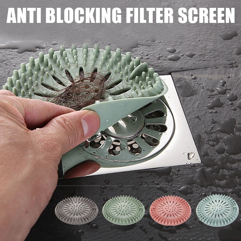 

Drain Hair Catcher Round Trap Shower Drain Flat Suction Cover Bathtub Stopper for Kitchen Bathroom Accessories