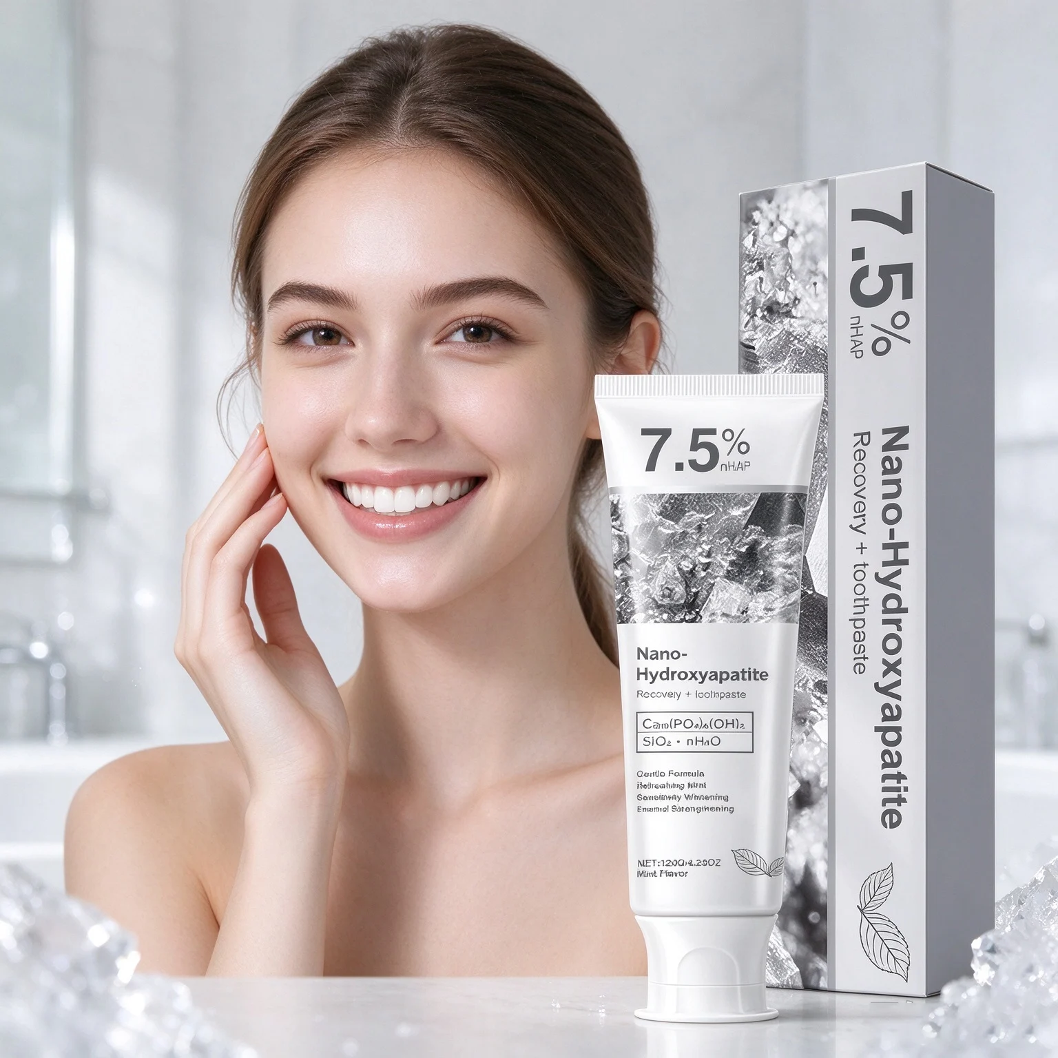 Nano Hydroxyapatite Fluoride Free Toothpaste Enamel Protect Clean Tooth Stains Prevent Caries Fresh Bad Breath Brightening Teeth