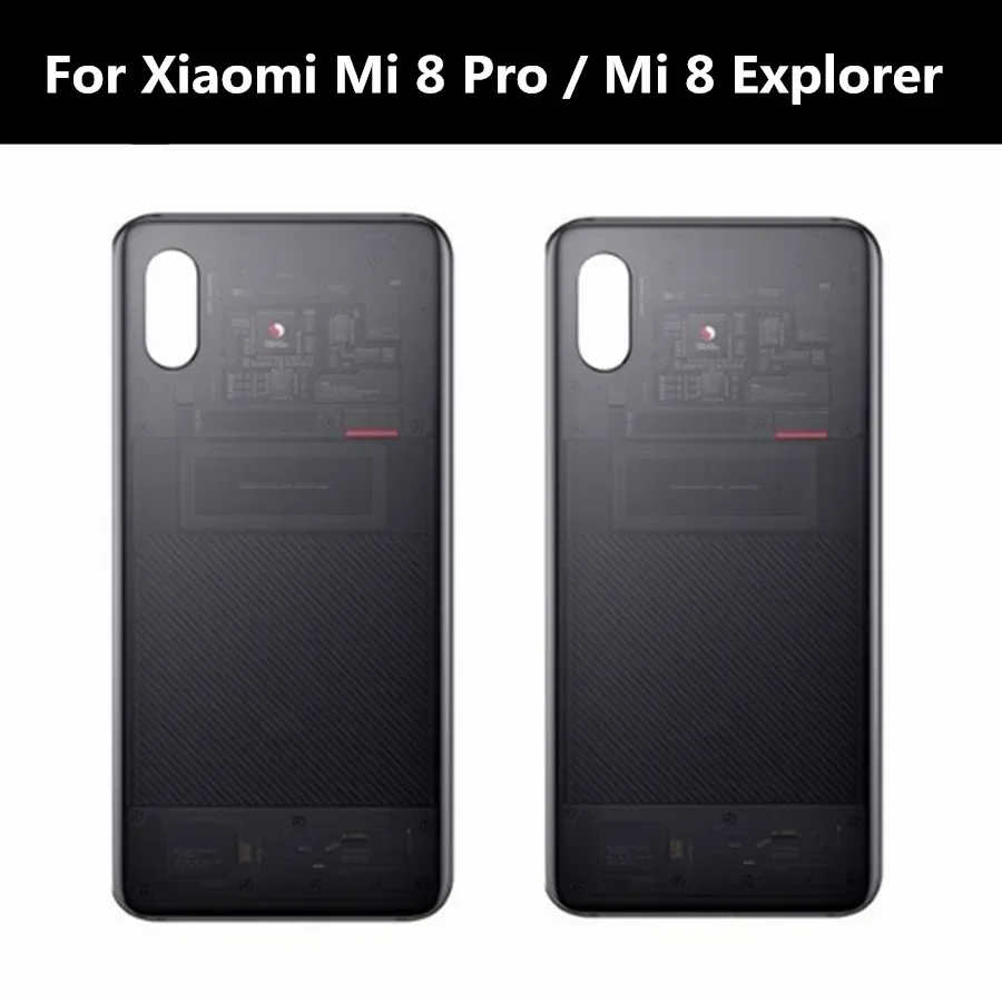 For Xiaomi Mi 8 Explorer Battery Cover mi8 pro Back Glass Rear Housing Door case Replacement For Xiaomi Mi 8 Pro