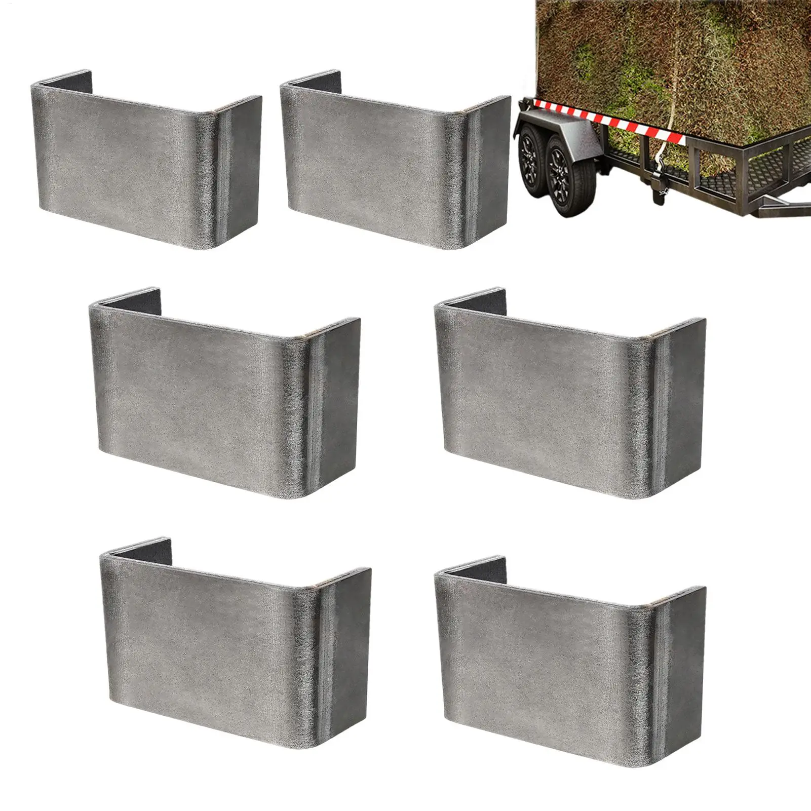 6pcs Heavy Duty Steel Weld On Stake Pockets Trailer Stake Pocket Heavy Duty Steel Utility Weld On Vehicle Accessories