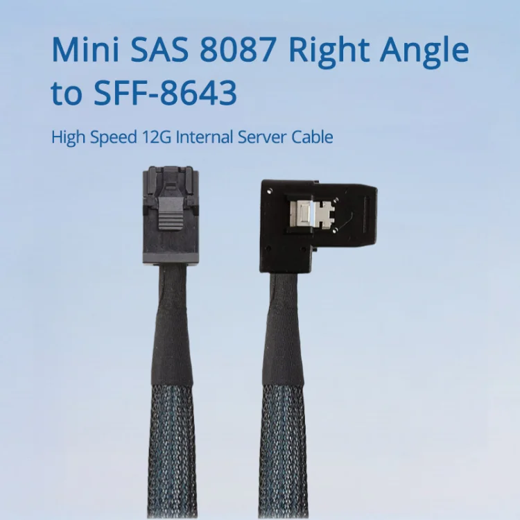 

Mini SAS 8087 прямоугольный до SFF-8643, высокоскоростной внутренний серверный кабель 12G, длина опционально, 0,5 м, 1 м