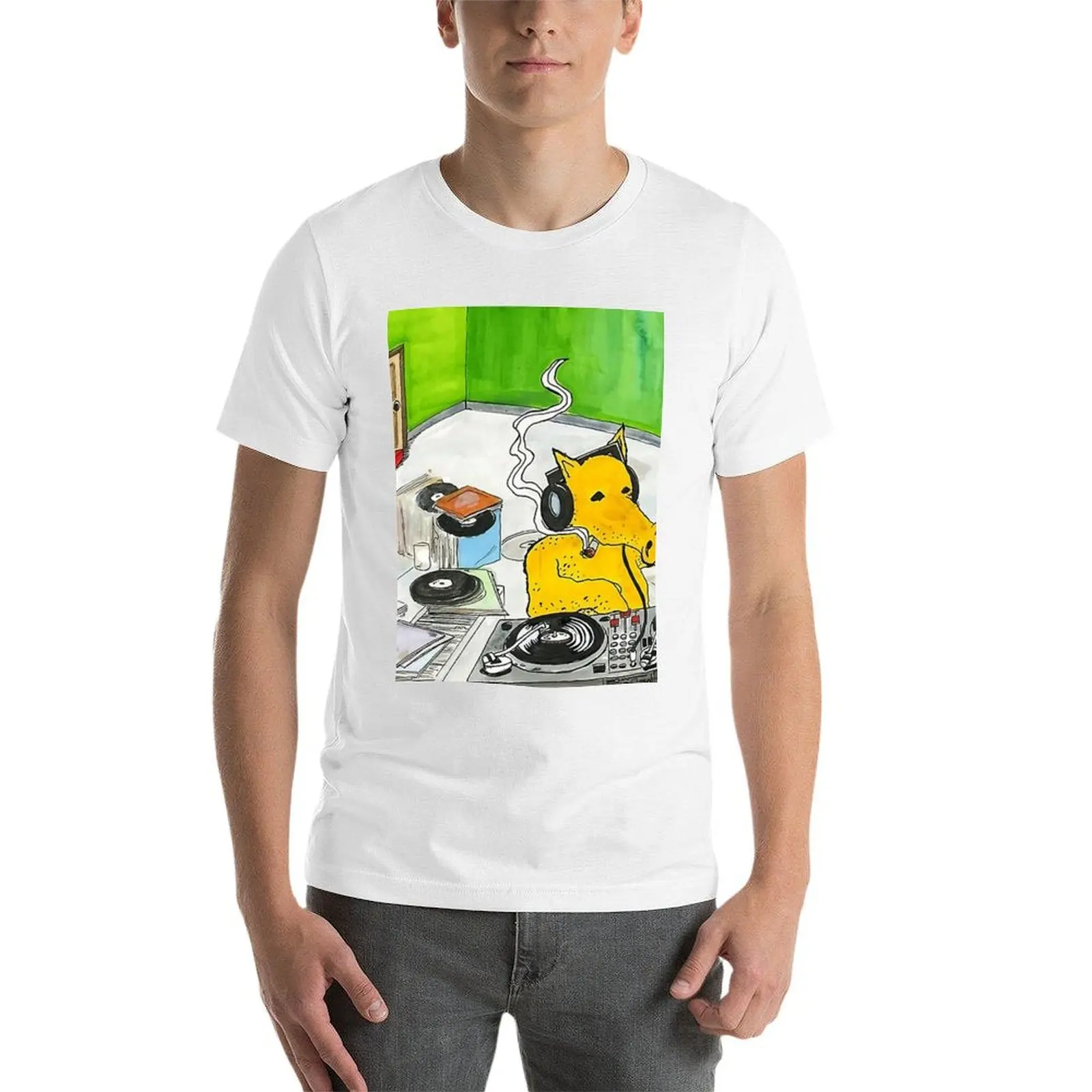 تي شيرت Quasimoto DJ تي شيرت للرجال من القطن تي شيرت أنيمي كبير الحجم من القطن تي شيرت حزمة تي شيرت #4