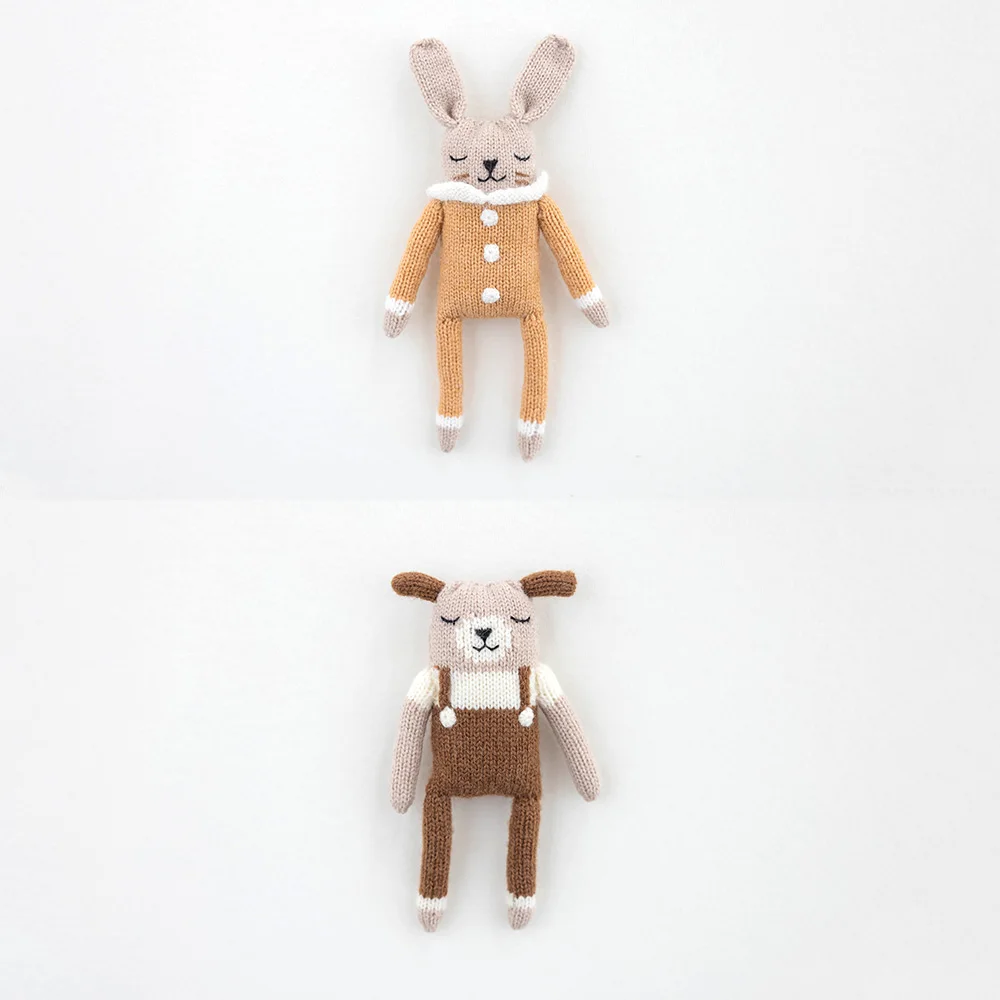 Poupées faites à la main pour nouveau-né, accessoires de photographie, dessin animé mignon, lapin et ours beurre, accessoires de studio photo, jouets décoratifs