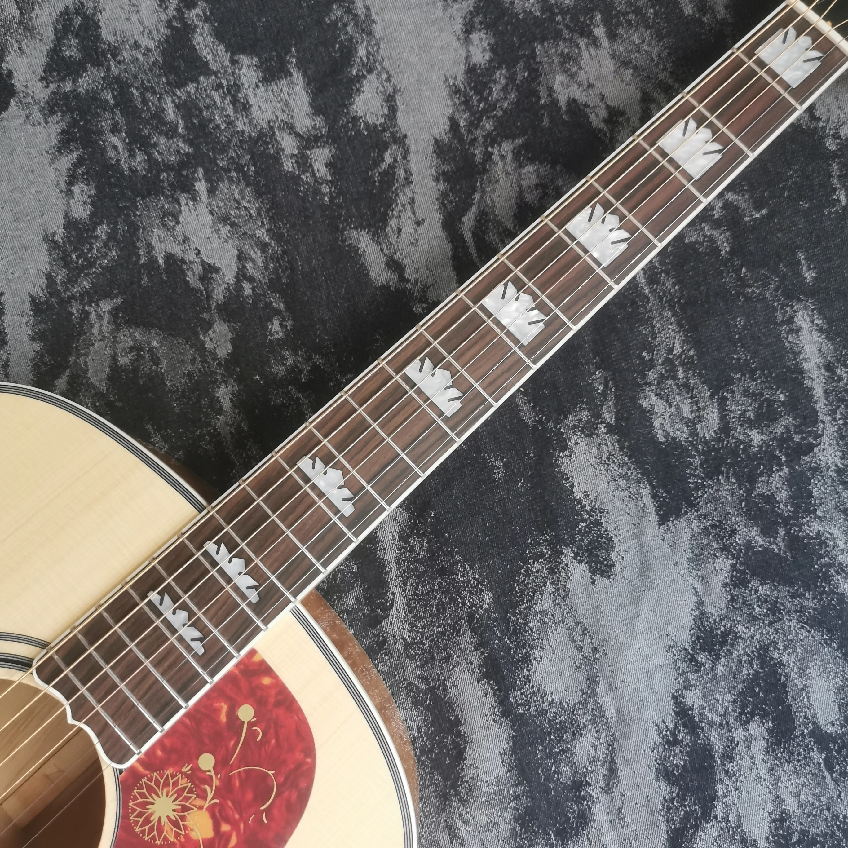 43 inch J200 series solid wood polished glossy paint surface acoustic wood guitar