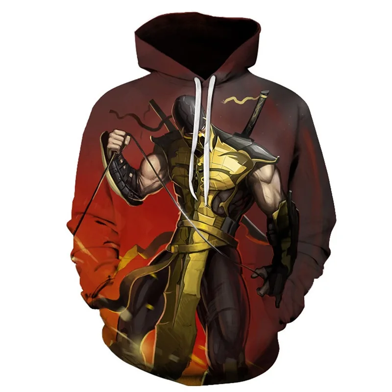 

2024 3D Printing Game Mortal Kombat Pullover Sweatshirt for Teens Casual Oversized Men Hoodies Streetwear Sudaderas Para Hombres
