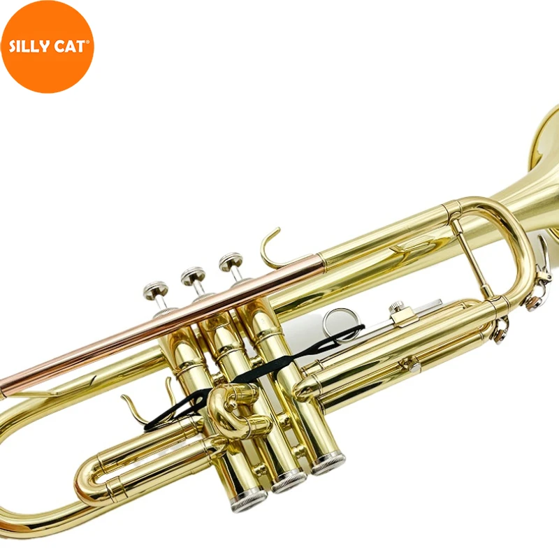 1 Pcs Bb Trumpet Hand Ring Pull Line Sliding Block 1th 3th Tuning Tube Non-slip Rubber Band Fixed Hand Ring